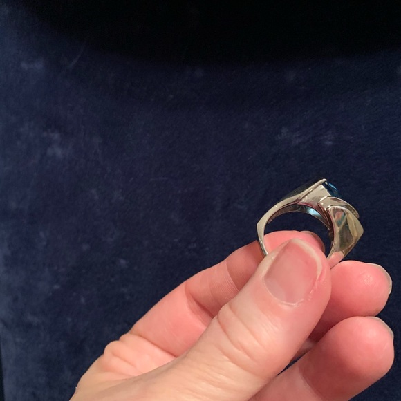 white gold, blue topaz ring with diamond accents🎉host pick🎉 - Picture 6 of 9